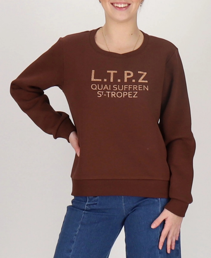 Sweatshirt Les Tropeziennes TALWEG Chocolat Femme|FQPL-77758194